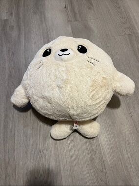 Cream Plush Seal Toy - Soft Round Small Pets Plush